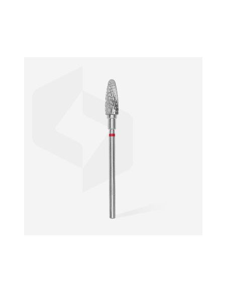 Fraise en carbure de tungstène"maïs", rouge, diamètre 5 mm / longueur de la partie de travail 13 mm