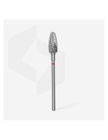 Fraise en carbure de tungstène"maïs", rouge, diamètre 6 mm / longueur de la partie de travail 14 mm