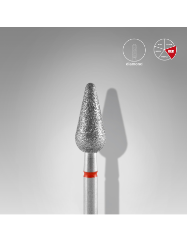 Fraise diamanté "Poire Ronde" Rouge...