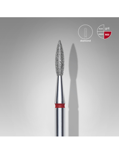 Fraise diamant "flame pointé", rouge,...