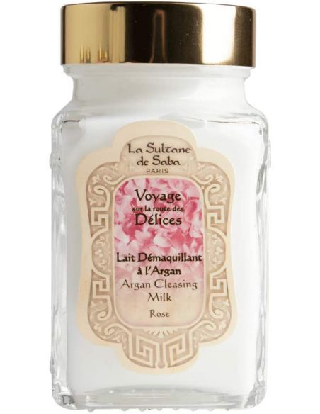 Lait démaquillant à l'argan Rose - Voyage Sur la route des Délices Lait démaquillant à l'argan Rose - Voyage Sur la route des Délices