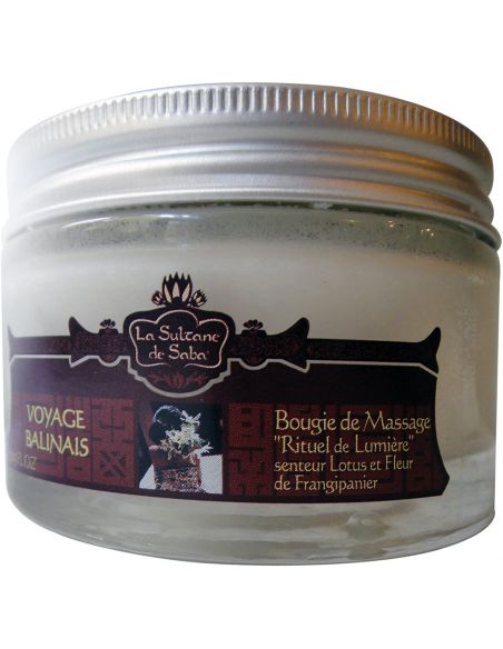 Bougie parfumée de massage Fleur de frangipanier - Voyage Balinais Bougie parfumée de massage Fleur de frangipanier - Voyage Balinais