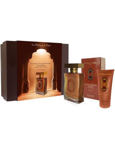 Coffret Eau de Parfum Ayurvédique + Crème mains - Ambre, Vanille, Patchouli - Voyage sur la route des épices