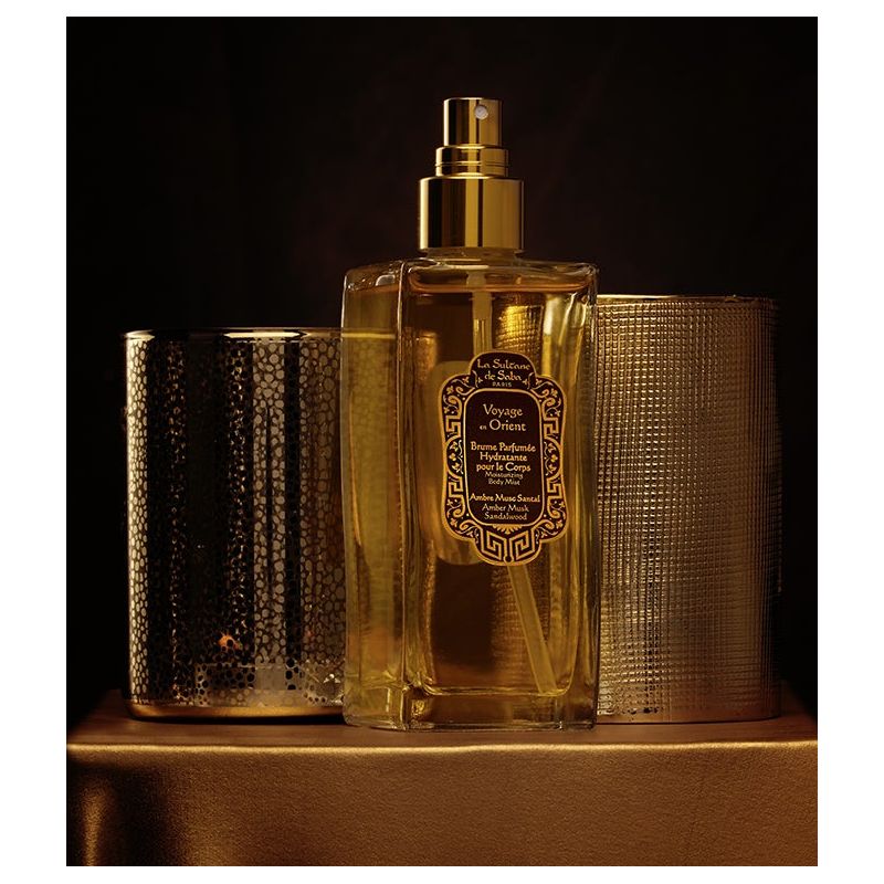 Brume parfumée hydratante Ambre, Musc, Santal - Voyage en Orient