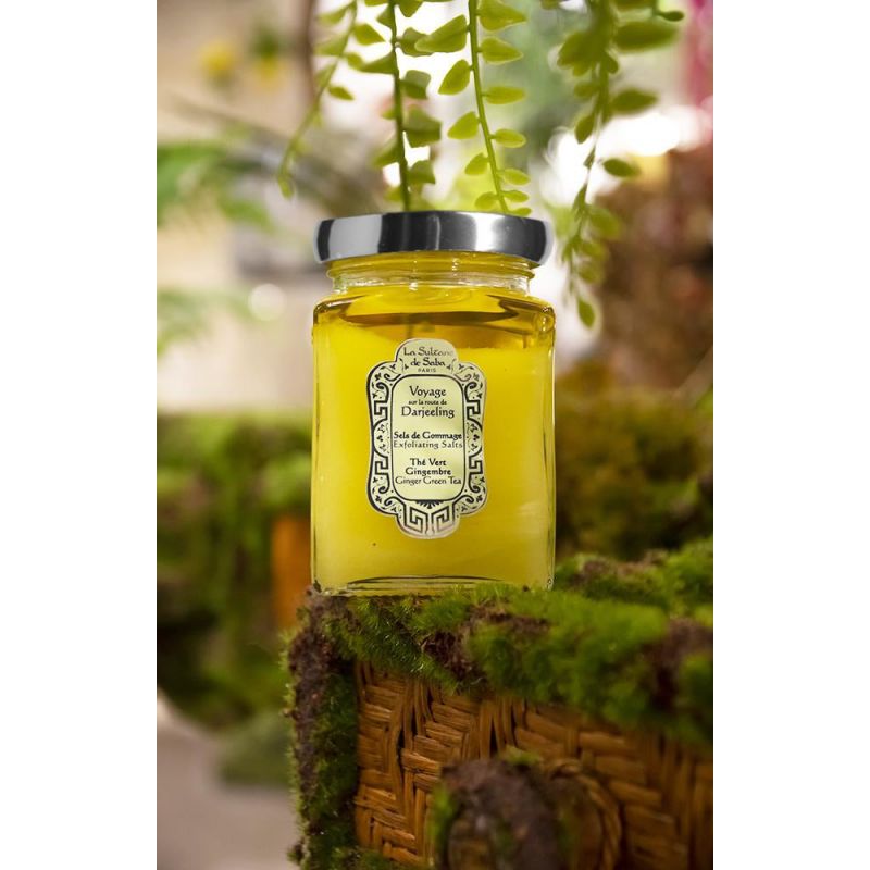 Sel de Gommage Thé Vert, Gingembre - Voyage sur la route de Darjeeling Sel de Gommage Thé Vert, Gingembre - Voyage sur la route de Darjeeling